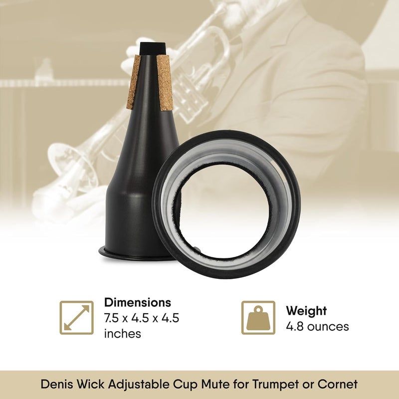 Denis Wick DW5531 Bb Trumpet and Cornet Cup Mute - Adjustable and Lightweight - Image 3